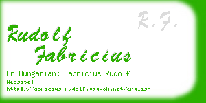 rudolf fabricius business card